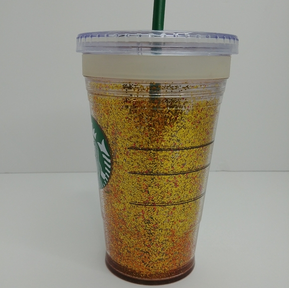 Starbucks 2011 Holiday Gold Glitter 16 oz Tumbler - Picture 2 of 8